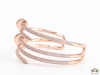 Rose gold plated twin nail bracelet with cz