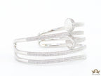 Platinum plated twin nail bracelet with cz