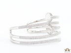 Platinum plated twin nail bracelet with cz