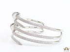 Platinum plated twin nail bracelet with cz