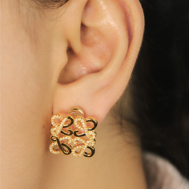 Alphabet LW studs with CZ