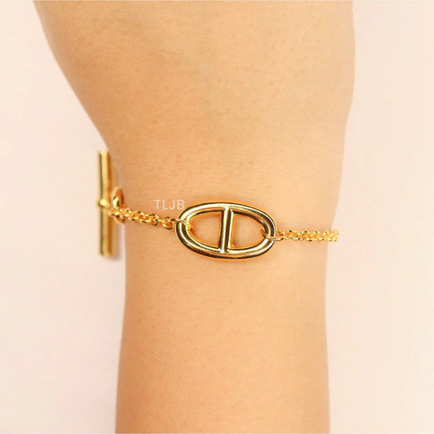 Alphabet CD minimal Gold bracelet