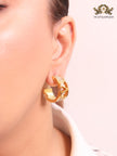 Open V gold and cz hoops