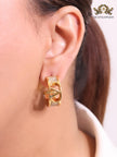 Open V gold and cz hoops