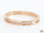 Rose gold plated bracelet with cz line