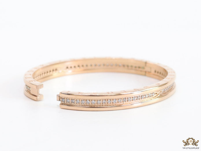 Rose gold plated bracelet with cz line