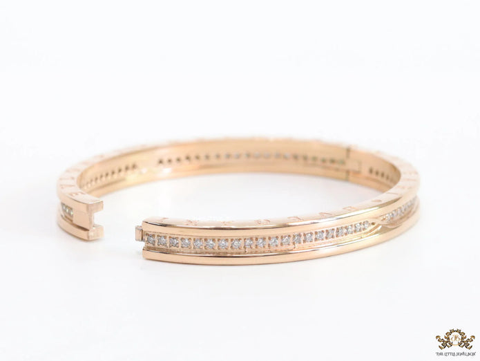 Rose gold plated bracelet with cz line
