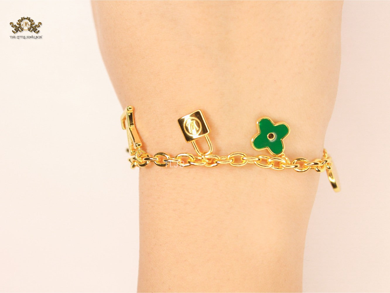 Alphabet LV rose gold charm bracelet
