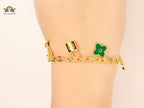 Alphabet LV rose gold charm bracelet