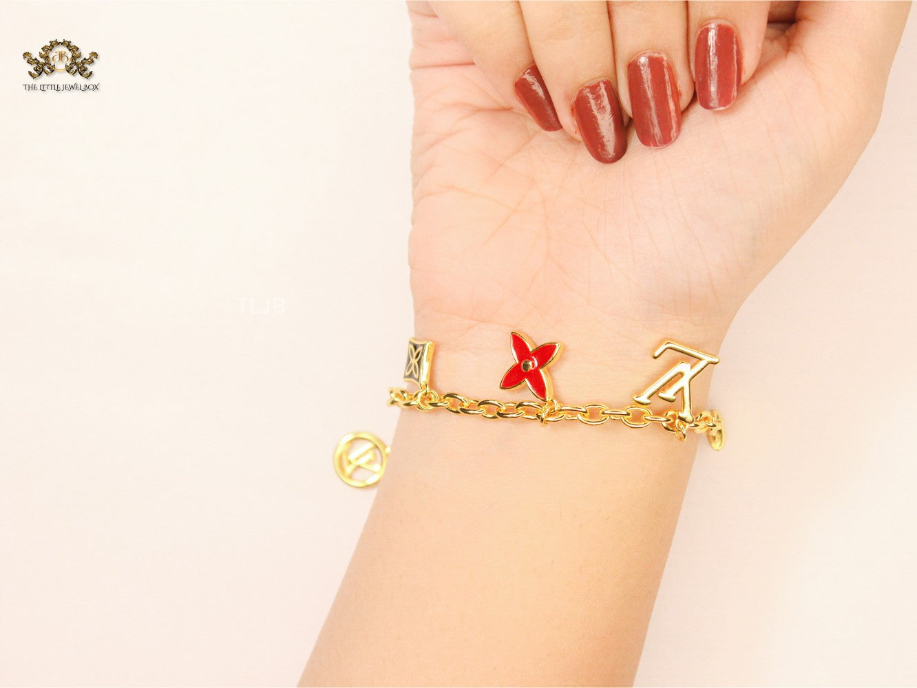 Alphabet LV gold charm bracelet