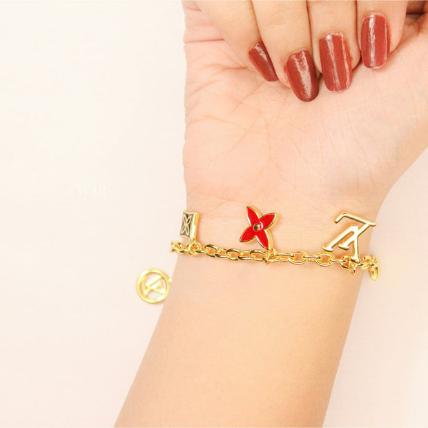 Alphabet LV gold charm bracelet