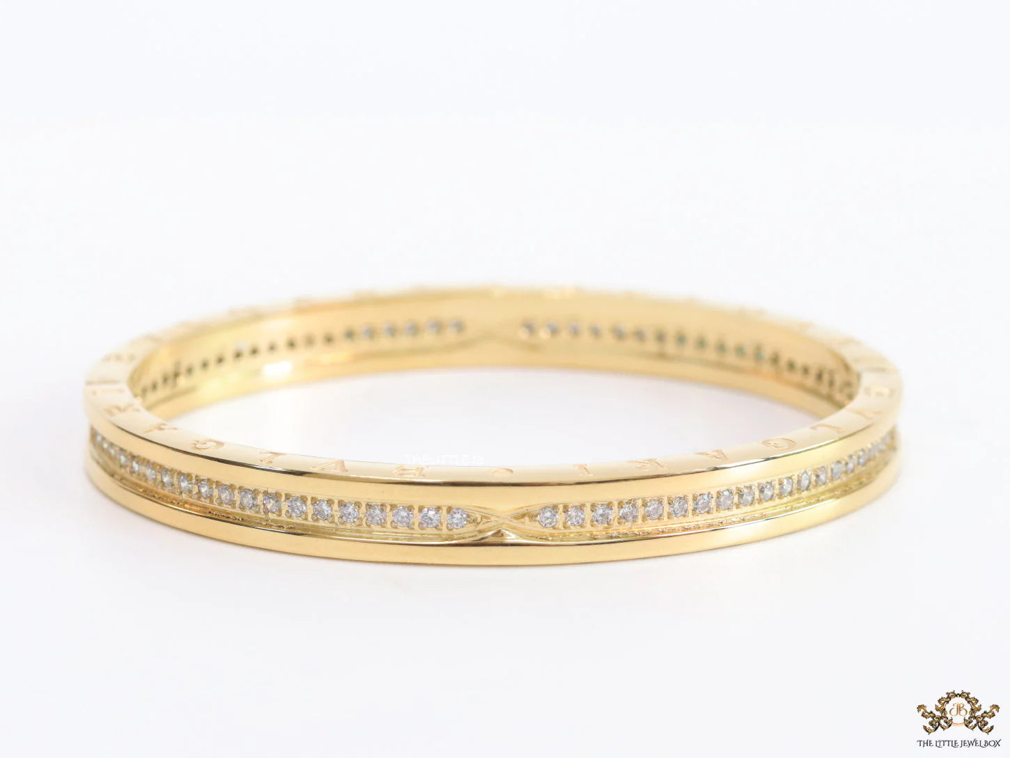 Gold plated bracelet with cz line