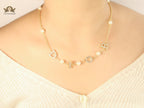 alphabet D golden charm necklace with CZ