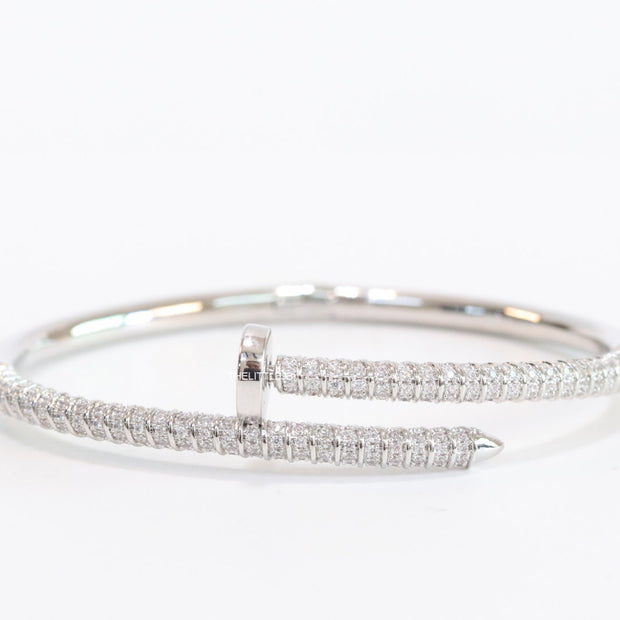 Platinum plated cz nail bracelet