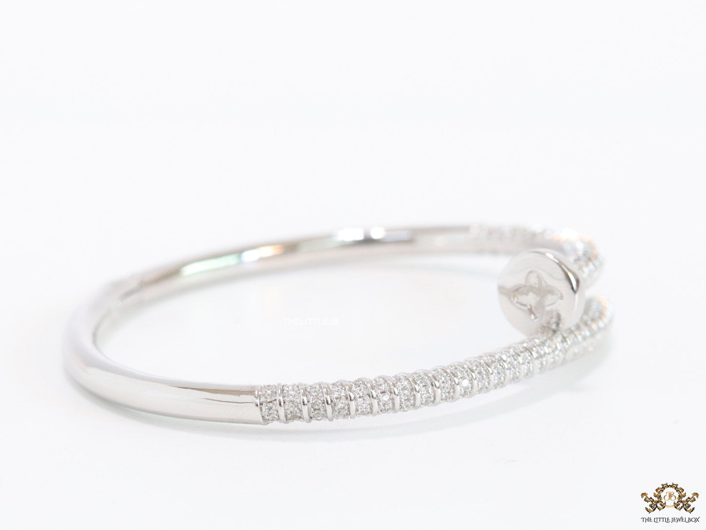 Platinum plated cz nail bracelet
