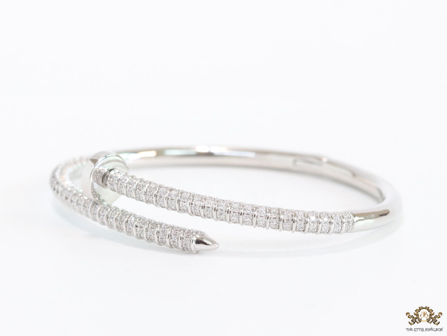 Platinum plated cz nail bracelet