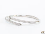 Platinum plated cz nail bracelet