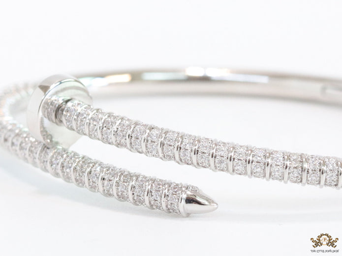 Platinum plated cz nail bracelet