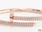 Rose gold plated cz nail bracelet