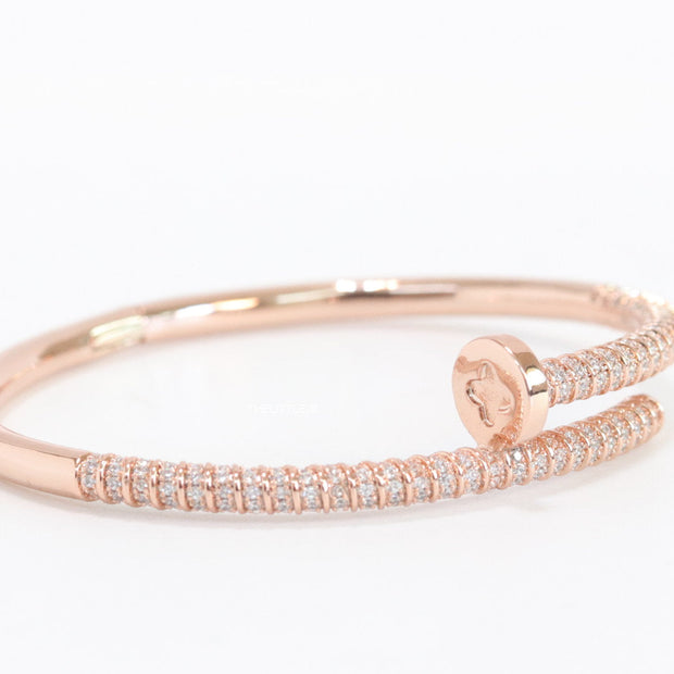 Rose gold plated cz nail bracelet