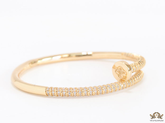Gold plated cz nail bracelet