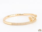 Gold plated cz nail bracelet