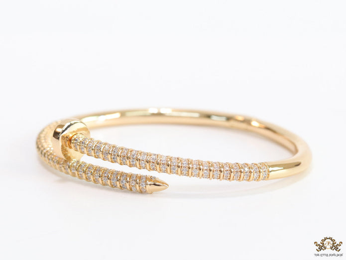 Gold plated cz nail bracelet