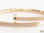 Gold plated cz nail bracelet