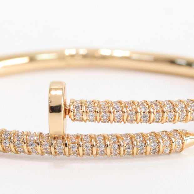 Gold plated cz nail bracelet