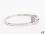 Platinum plated cz bracelet with cz head