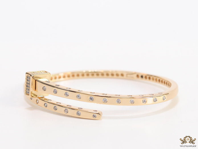 Golden cz bracelet with cz head