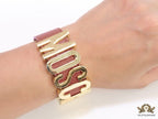 Alphabet M brown bracelet