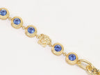 Designer golden Medusa chain bracelet with fancy cut cz