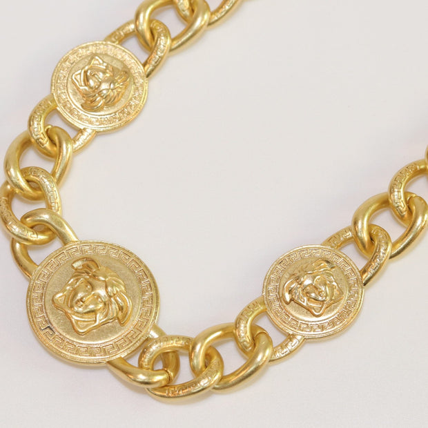 Chunky medusa gold link chain
