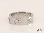 Broad 6mm platinum plated band with screws and stones