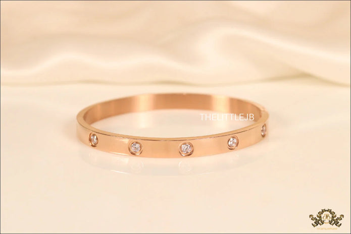 Rose gold Plated love bracelet with zircons