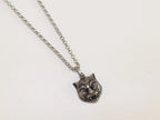 Oxidised silver panther pendant
