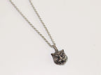 Oxidised silver panther pendant