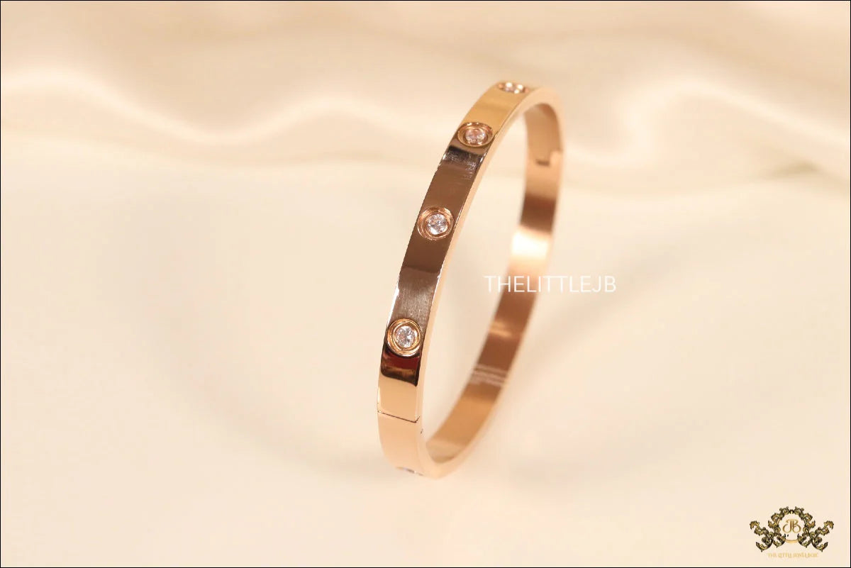 Rose gold Plated love bracelet with zircons