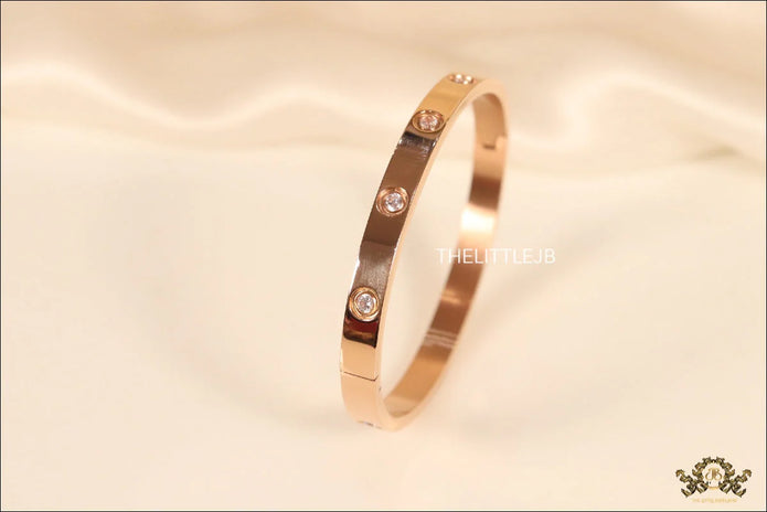 Rose gold Plated love bracelet with zircons