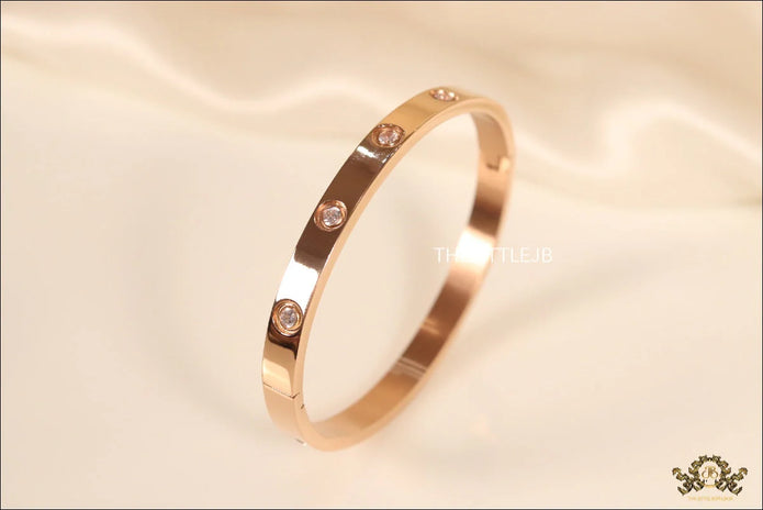 Rose gold Plated love bracelet with zircons