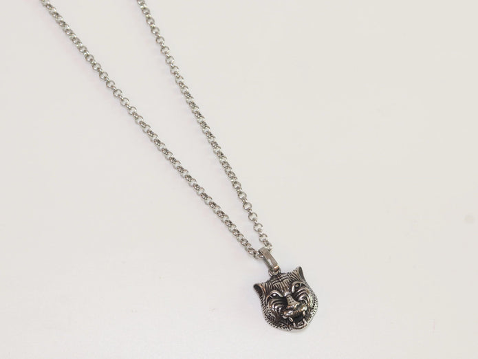 Oxidised silver panther pendant