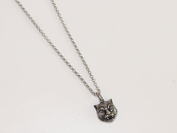 Oxidised silver panther pendant