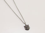 Oxidised silver panther pendant