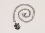 Oxidised silver panther pendant