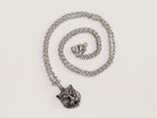 Oxidised silver panther pendant