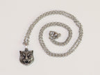 Oxidised silver panther pendant