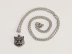 Oxidised silver panther pendant