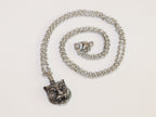 Oxidised silver panther pendant