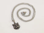 Oxidised silver panther pendant